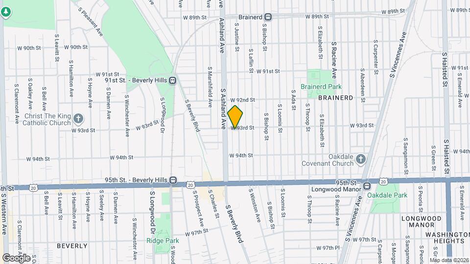 9304 S Justine St Map and Location Details