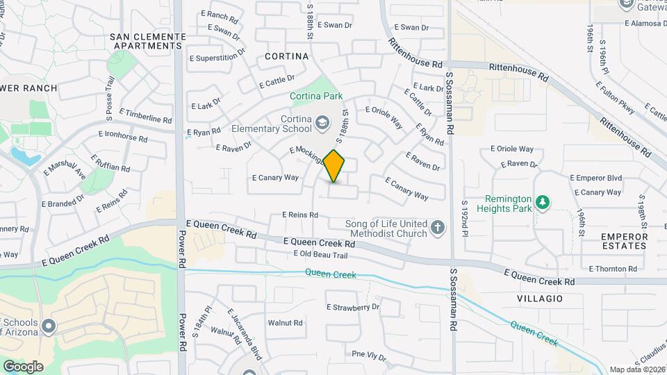 18839 E Canary Way Map and Location Details