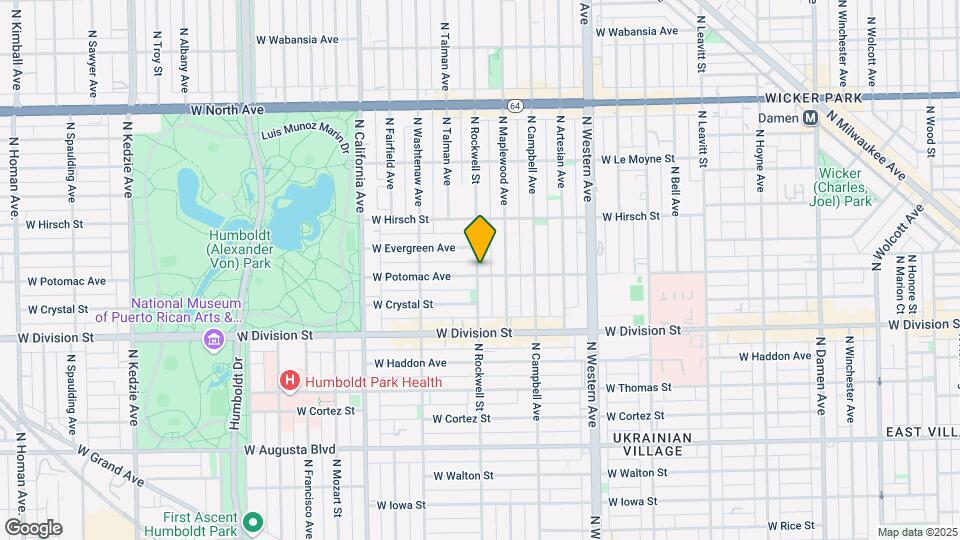 1309 N Rockwell St Map and Location Details