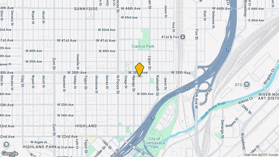 3725 Mariposa St Map and Location Details