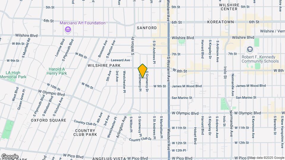 850 S Gramercy Pl Map and Location Details