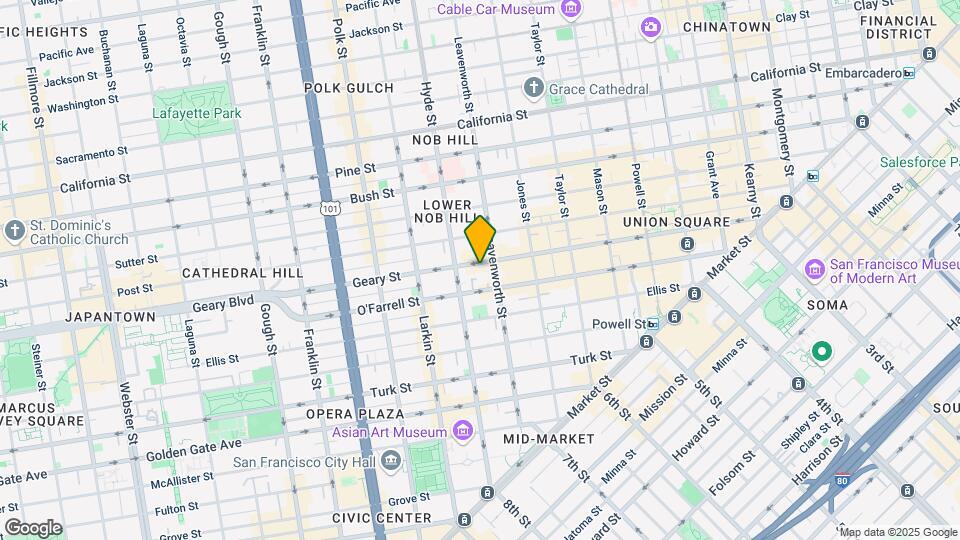 735 Geary St Map and Location Details