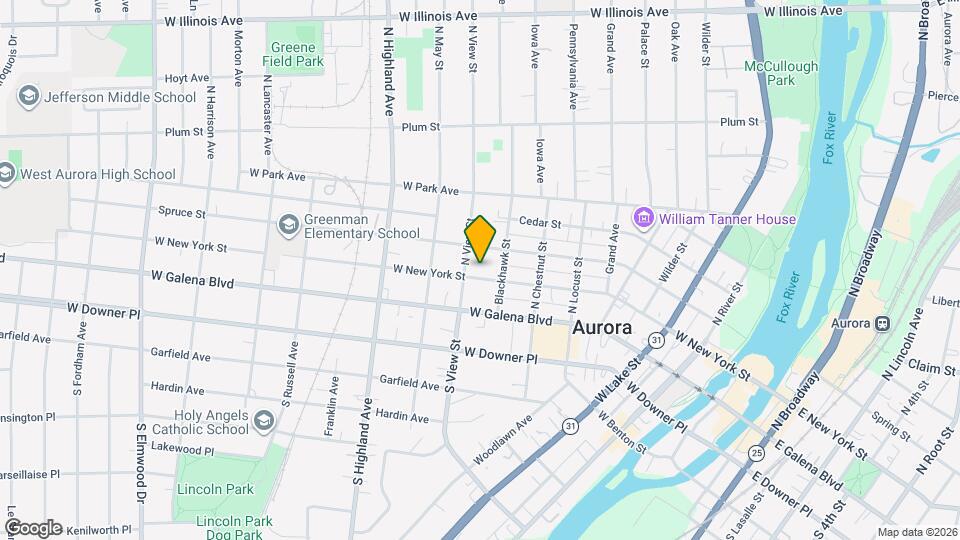 451 W New York St Map and Location Details