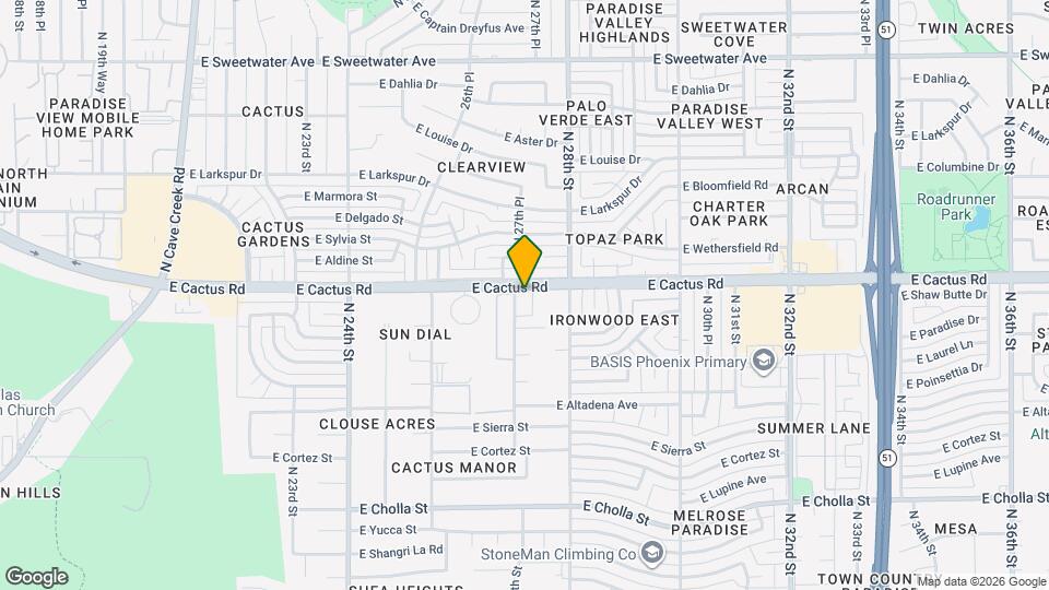 2705 E Cactus Rd Map and Location Details