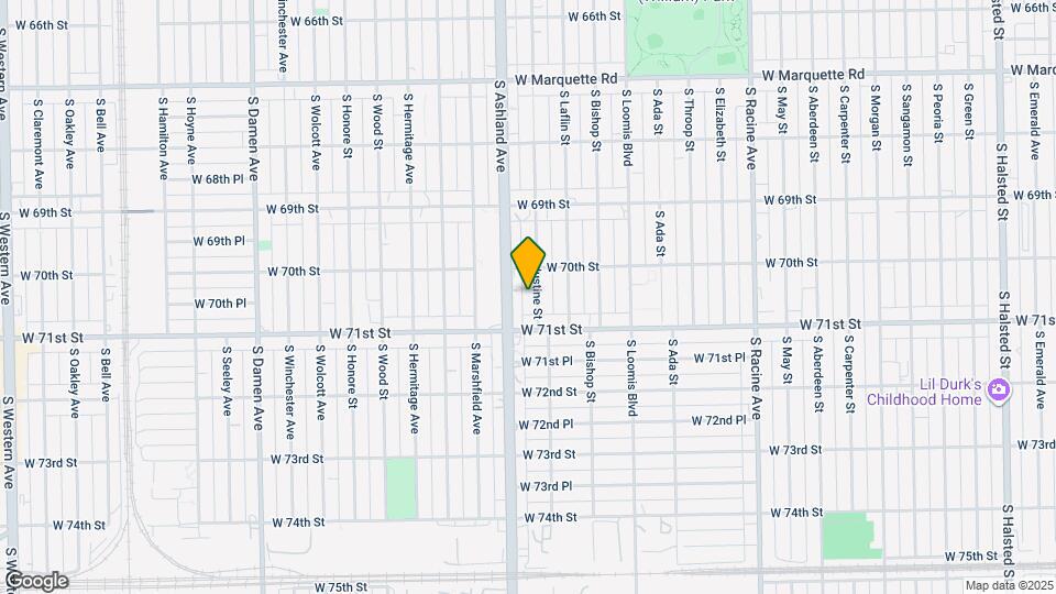 7026 S Justine St, Unit 1 Map and Location Details
