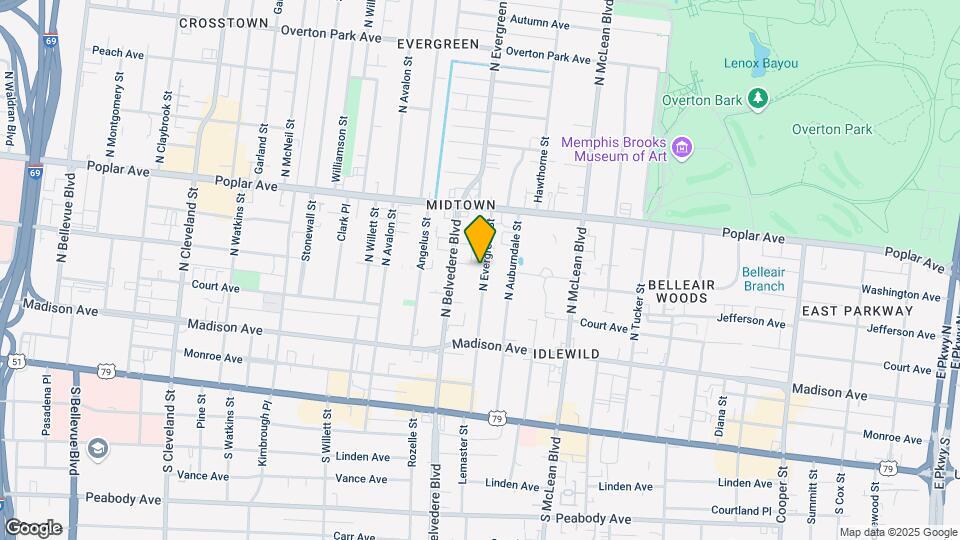 105 Evergreen St Map and Location Details