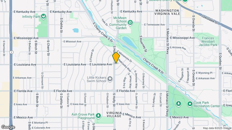 1300 S Holly St Map and Location Details