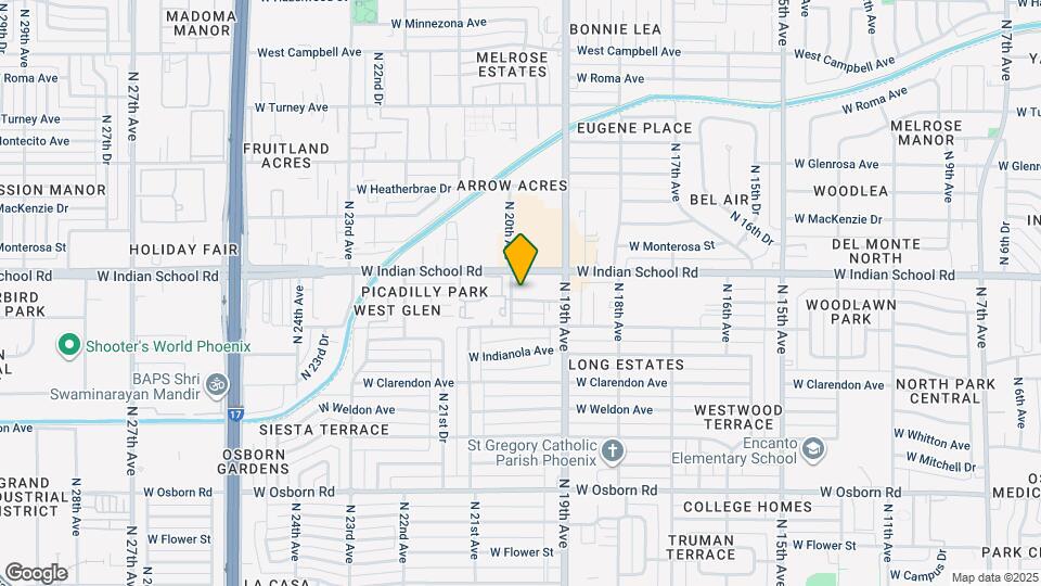 1940 W Amelia Ave Mapa y Detalles de la Ubicación