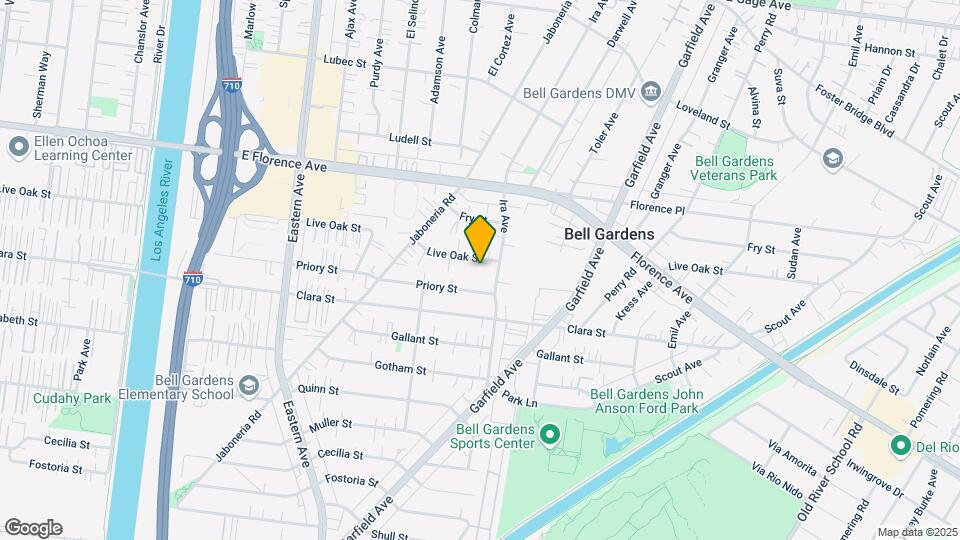 6034 Live Oak St Map and Location Details