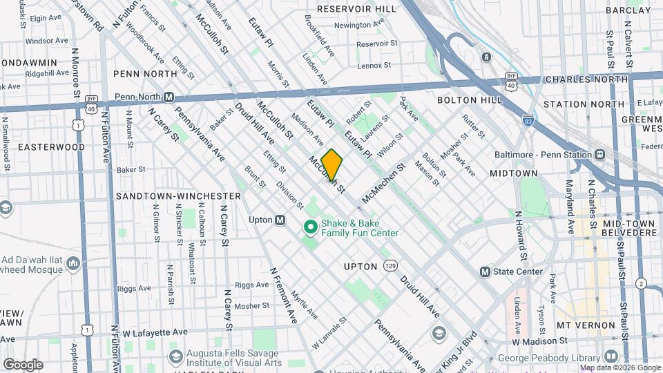 1716 McCulloh St, Unit 2 Map and Location Details