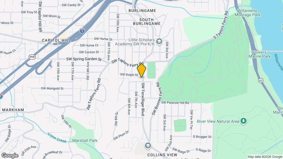 8815 SW Terwilliger Blvd, Unit 8815 Map and Location Details