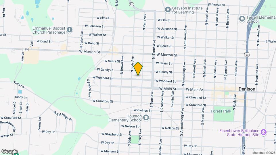 1213 W Woodard St Map and Location Details