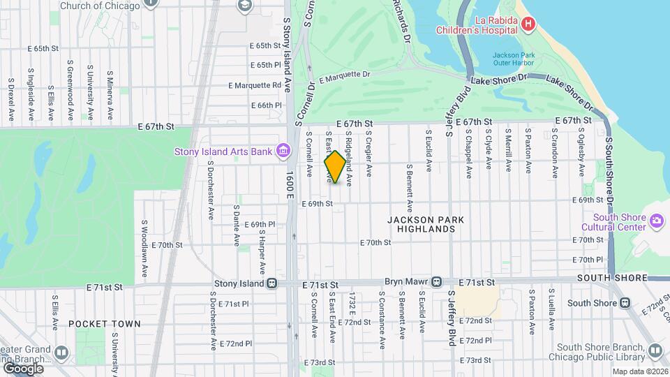 6837 S East End Ave, Unit 1 Map and Location Details