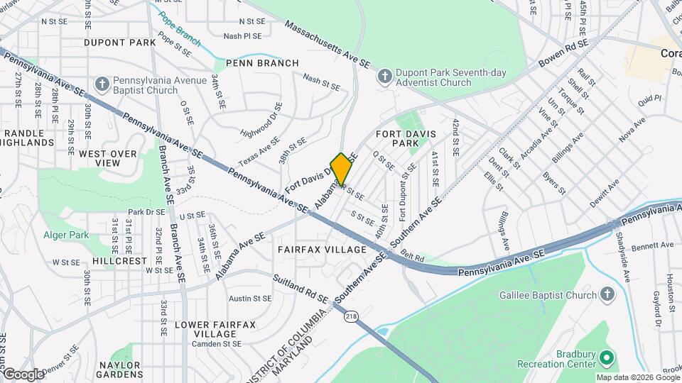 3867 Alabama Ave SE Map and Location Details