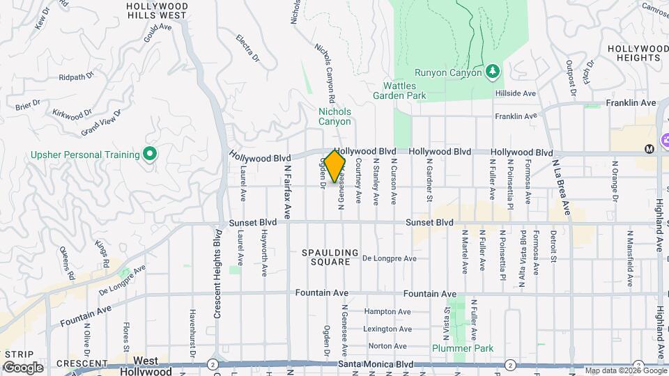 7770 Selma Ave, Unit Above Garage Apartment Map and Location Details