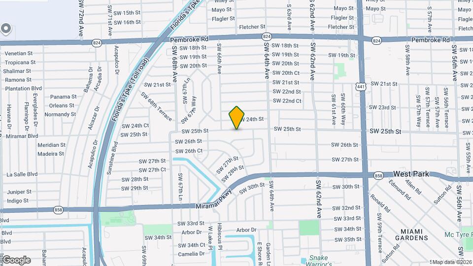6480 SW 25th St Mapa y Detalles de la Ubicación