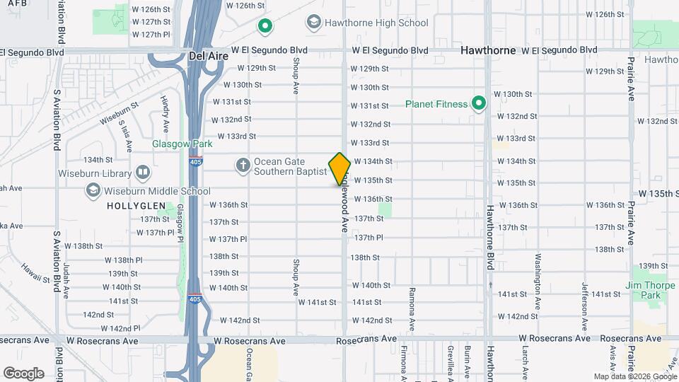 13501 S Inglewood Ave Map and Location Details