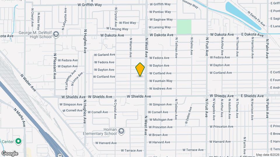 1336 W Fountain Way Map and Location Details