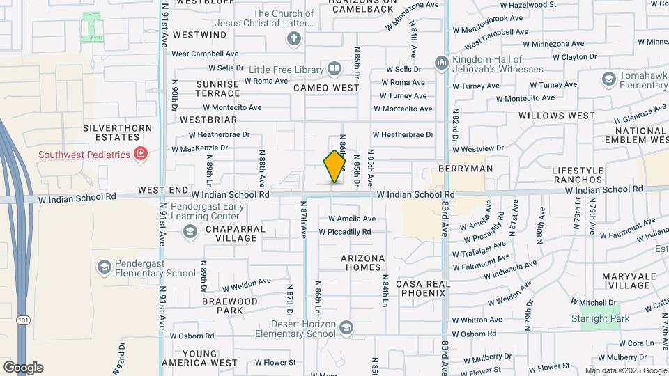 8613 W Monterosa St Map and Location Details