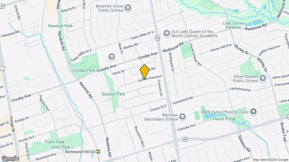 93 Cartier Crescent Map and Location Details