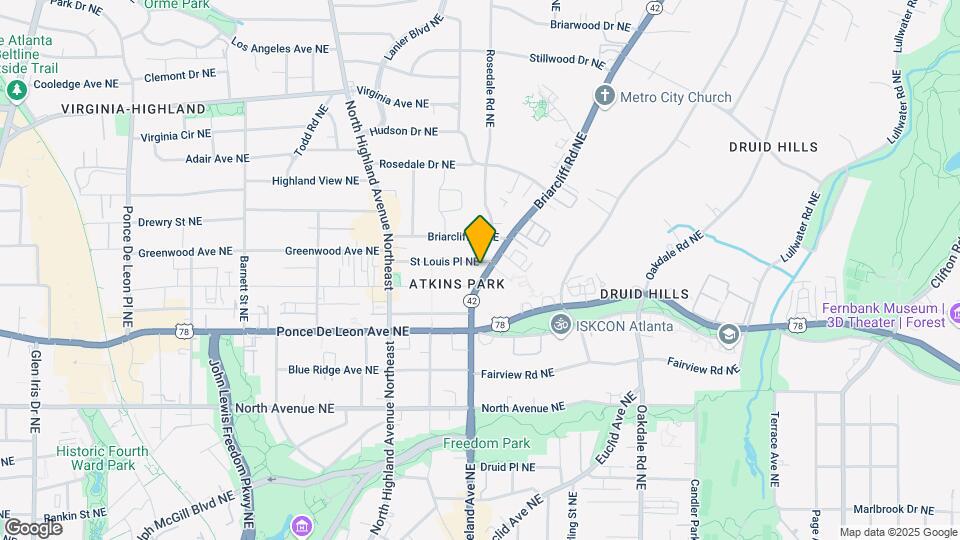 784 Briarcliff Rd NE Map and Location Details