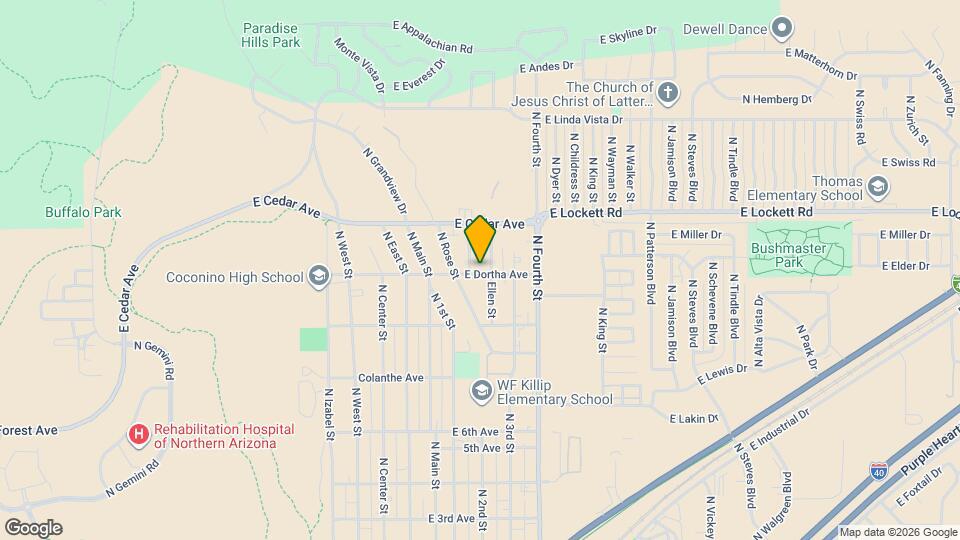2200 E Dortha Ave Mapa y Detalles de la Ubicación
