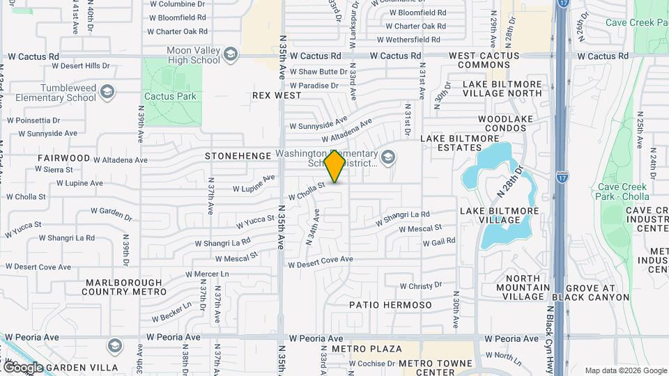 3321 W Cholla St Map and Location Details