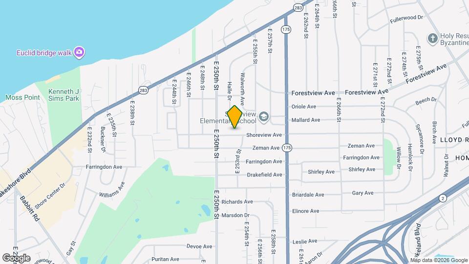 25301 Shoreview Ave Map and Location Details