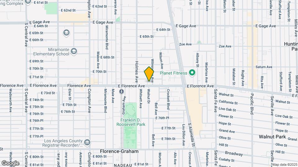 1851 E Florence Ave Mapa y Detalles de la Ubicación
