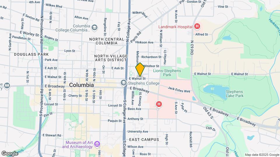 1411 E Walnut St Map and Location Details