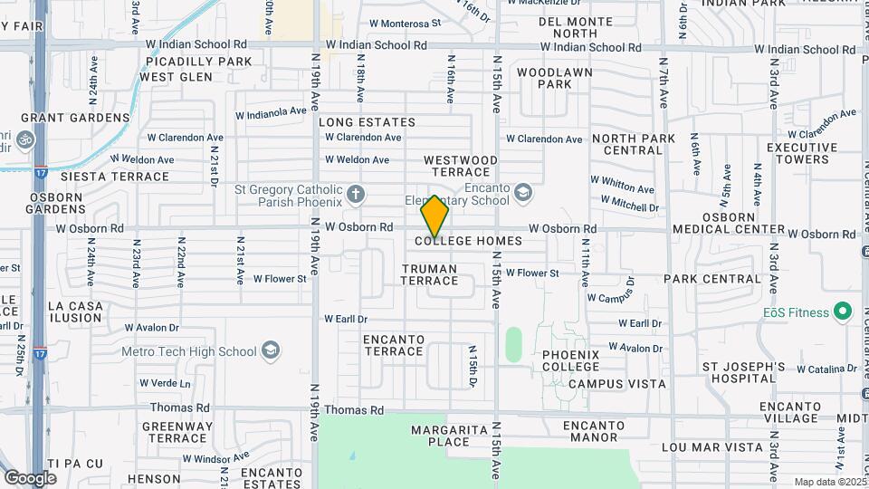 1616 W Mulberry Dr Mapa y Detalles de la Ubicación