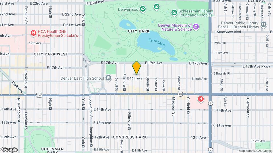 3021 E 16th Ave Map and Location Details