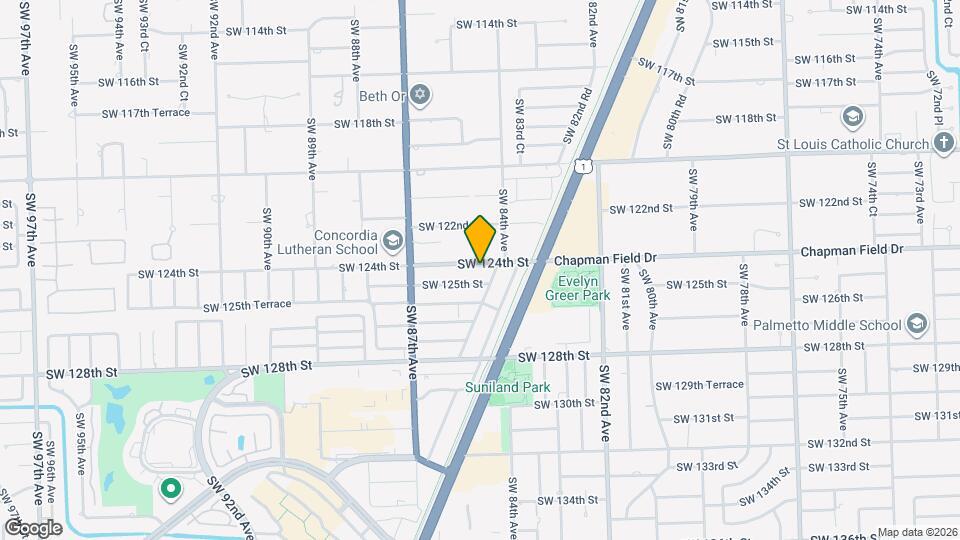 8510 SW 124th St, Unit Studio Map and Location Details