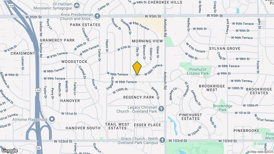 8921 W 98th Terrace Map and Location Details
