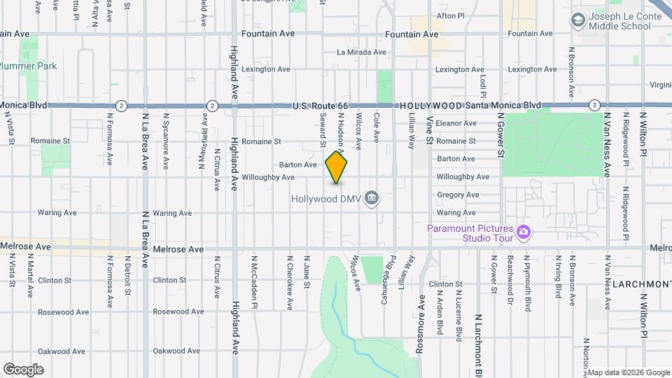 837 N Hudson Ave Map and Location Details