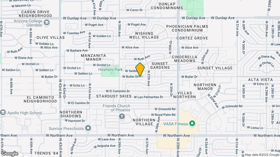 3729 W Butler Dr Map and Location Details