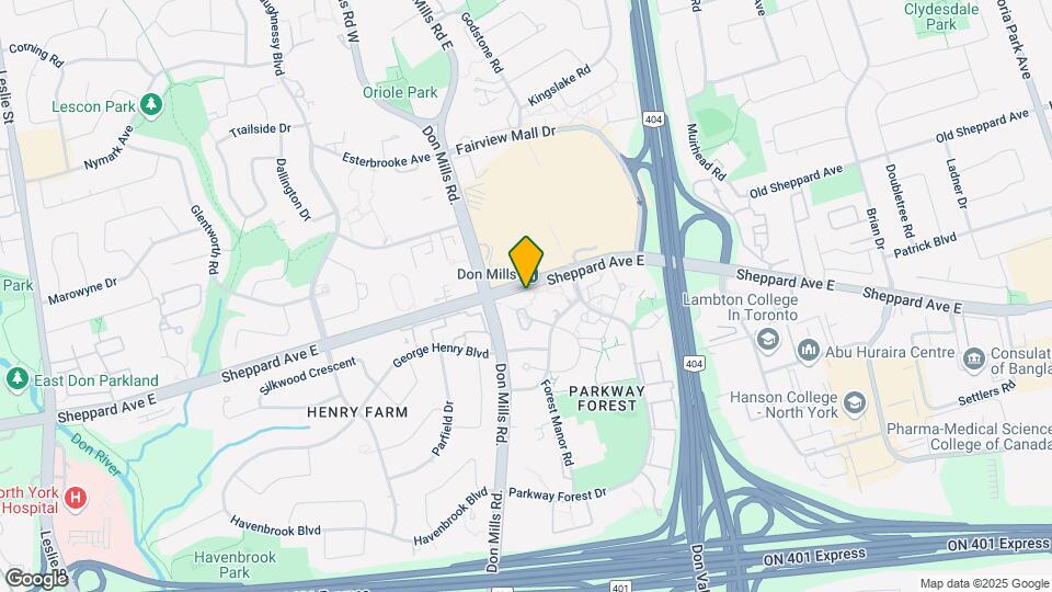 1703 Sheppard Avenue East Map and Location Details