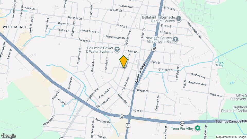 2112 Denham Ave Mapa y Detalles de la Ubicación