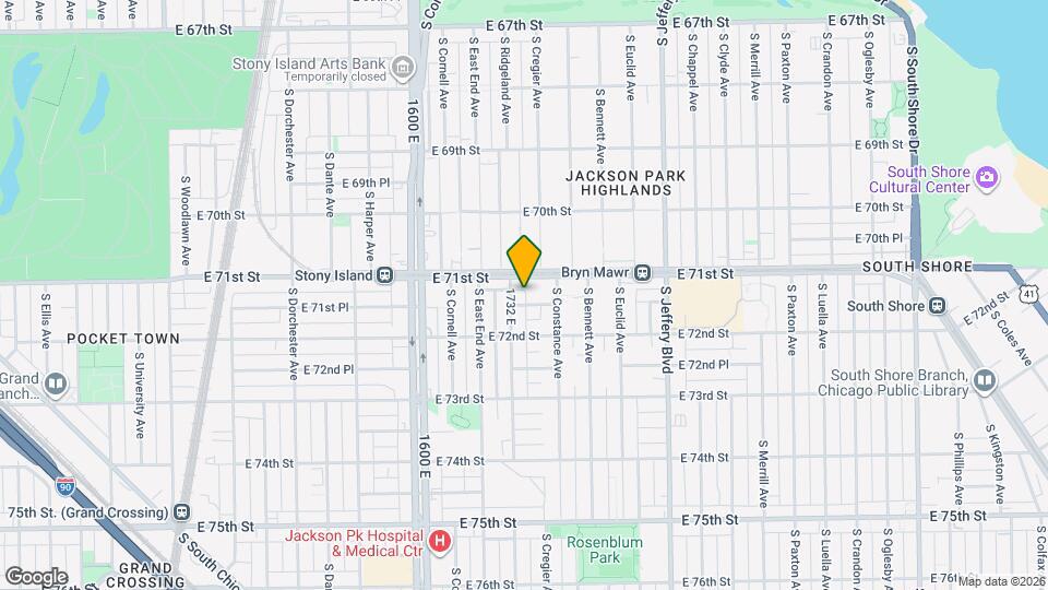 1740 E 71st Pl Map and Location Details