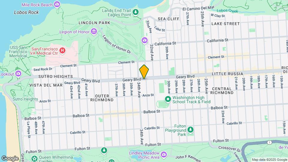 6901-6909 Geary Blvd Mapa y Detalles de la Ubicación