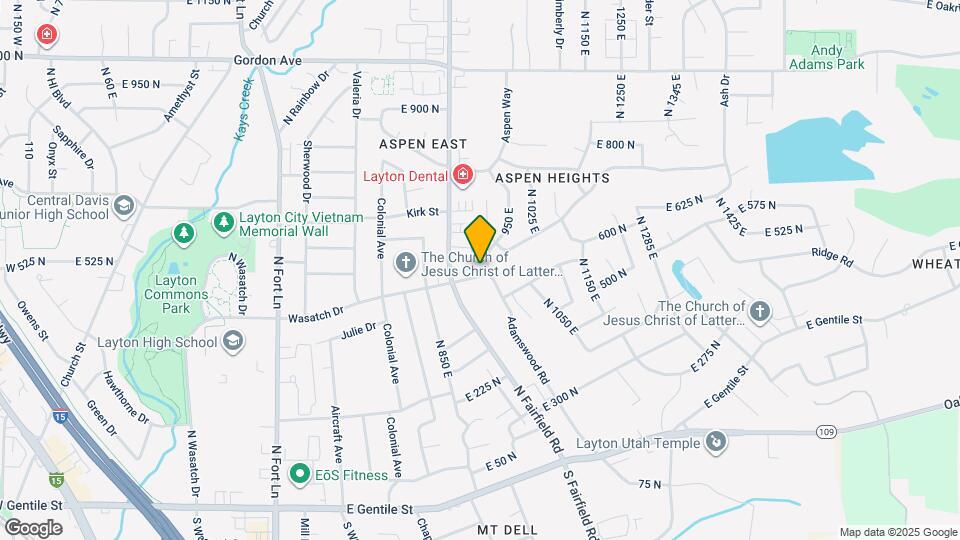 929 Wasatch Dr Map and Location Details