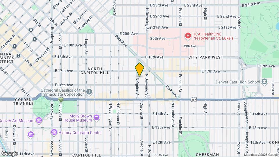 1638 N Ogden St, Unit 3 Map and Location Details