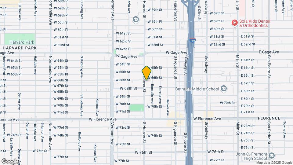 6616 S Hoover St Map and Location Details