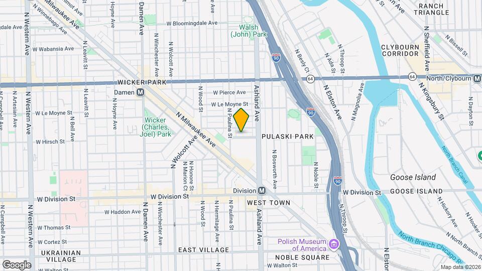 1638 W Blackhawk St Map and Location Details