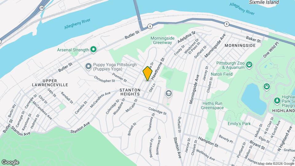 1361 Hawthorne St Mapa y Detalles de la Ubicación