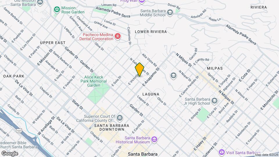 1226 Olive St, Unit 1 Mapa y Detalles de la Ubicación