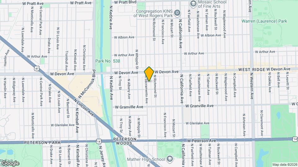 6319 N Sacramento Ave Map and Location Details