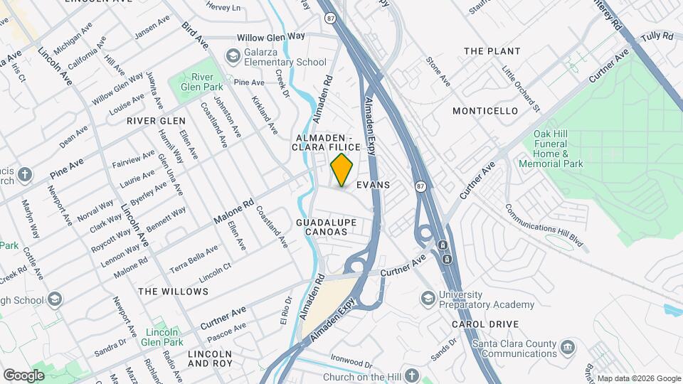 Almaden Terrace Apartments Map and Location Details