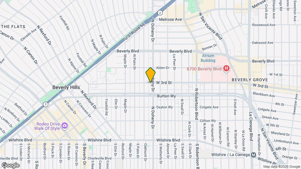 303 S Doheny Dr, Unit 102 Map and Location Details