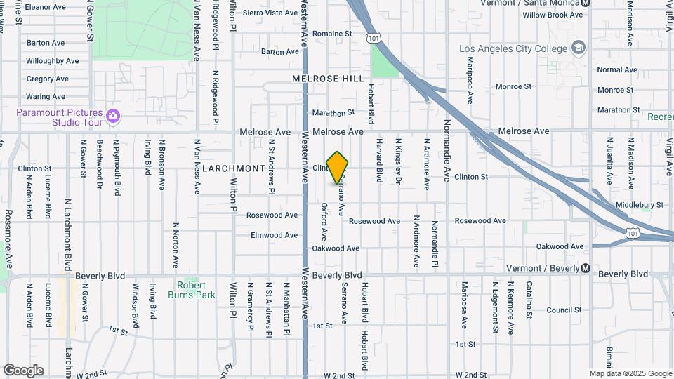 521 N Serrano Ave Map and Location Details